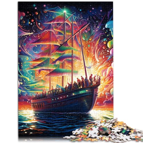 Puzzles Geschenke Spielzeug Buntes Piratenschiff 1000 Teile für Erwachsene Schwierige Puzzles Holzpuzzle Anspruchsvolles Schwieriges Puzzle 1000 Teile (50x75cm)