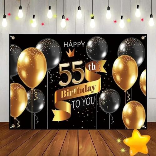 Alles Gute zum 55/60. Geburtstag Gras Foto Hintergrund Banner Photocall Mann Fotografie Gold Blau Weiß Hintergründe Künstlerisch Schwarz 300x200cm