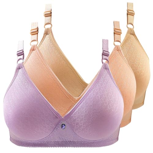 CSHE 3er Pack BH Damen ohne Bügel Push Up Sport BH Weich Und Bequem Bustier Frauen Starker Halt Große Größen Bra Yoga Sports-BHS Fitness Dessous für Alltag