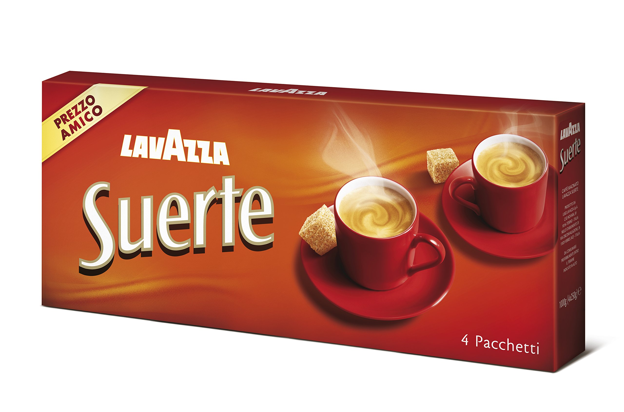 Lavazza SUERTE 4 x 250g (= 1kg) Espresso gemahlen