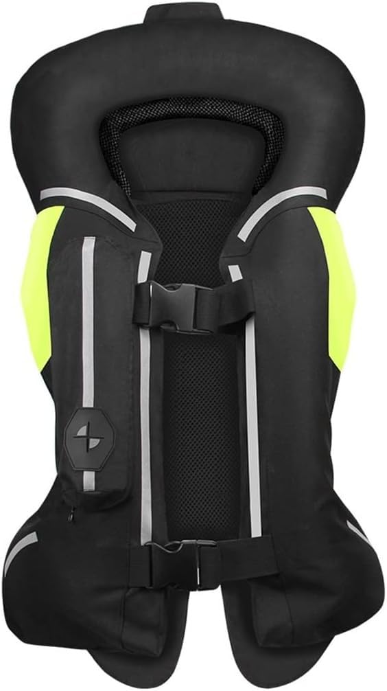 Aufblasbare Airbagweste, Damen Motorrad Airbag Weste, Leichte Airbagweste Radfahren Warnweste Airbag Weste Für Motorräder，Schutzkleidung Faltbarer Radweste，Motorrad Mit Nacken-Heckairbag A,3XL