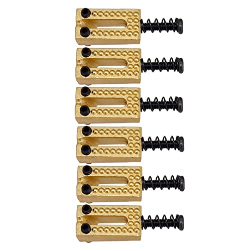 6x Bridge String Sattelteile E-Gitarre- Teil Für Elektrische Bassgitarre Tune-o-matic Steg (Color : Golden Black)