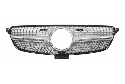 Frontgrills Für Benz GLE W166 2015-2019 320 350 400 300 500 Kühlergrill Racing Stoßstange Grill GT GTR Diamant Styling Ersatz Front Bumper Grille(Diamond Silvery)