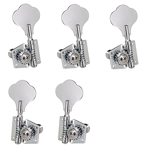 ALFAAL 5 Stücke Guitar Accessoire Vintage Open Bass Gitarre Tuning Keys Pegs Maschinenköpfe Tuner Für 5 Saiten Bass (Color : Silver 3L2R)