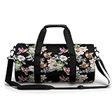 Blumen Vögel Sport Duffel Bag Sporttasche Reisetasche Handgepäck Tasche Schwimmtasche Weekender Bag 45x23x23cm