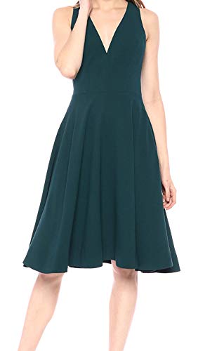 Dress the Population Damen Catalina SOLID Sleeveless FIT & Flare MIDI Dress Kleid, Kiefer, XX-Large