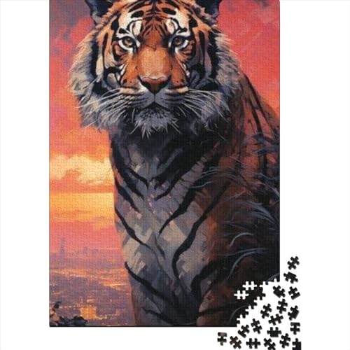 Tiger-Puzzle für Erwachsene, 1000-teiliges Holzpuzzle für Erwachsene und Jugendliche ab 12 Jahren (Größe 75 x 50 cm)