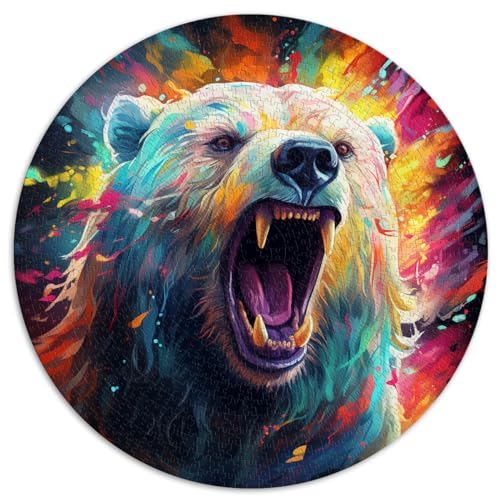 Puzzle, Neon-Eisbär, schwieriges, anspruchsvolles Puzzle, 1000 Teile, 26,5 x 26,5 Zoll, Spielspielzeug für die Familie, Puzzle, Geschenk, Kunstwerk