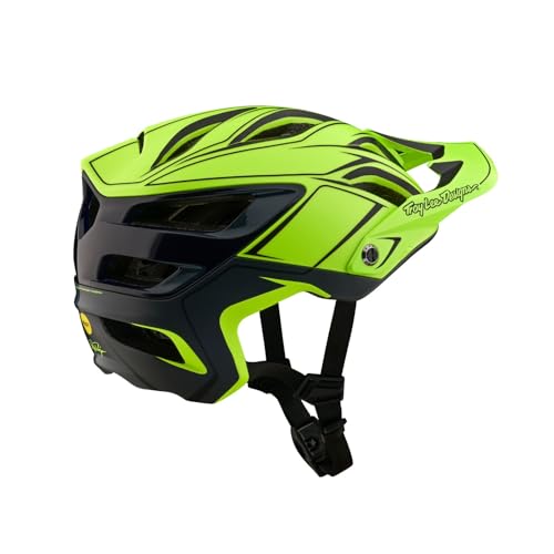 Troy Lee Designs A3 Helmet for Mountain Bike/BMX/Enduro Racing, MIPS/EPP/EPS Protection, 3-Piece Shell, Lightweight, Uno Pinstripe Yellow, X-Large/XX-Large, SKU 150006005