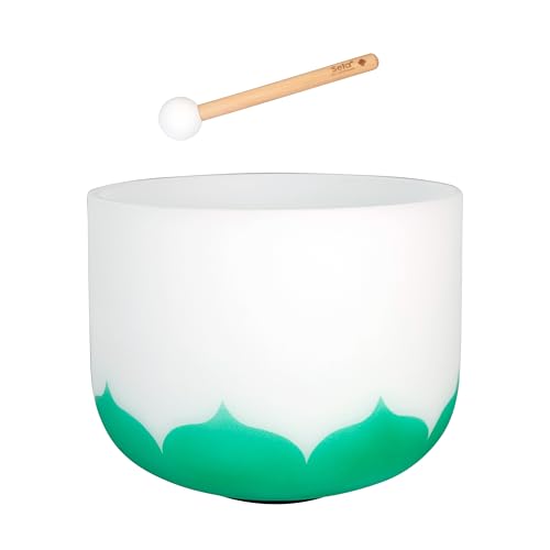 Sela SECLU11F Green Crystal Singing Bowl Set, F: 432 Hz (Lotus)