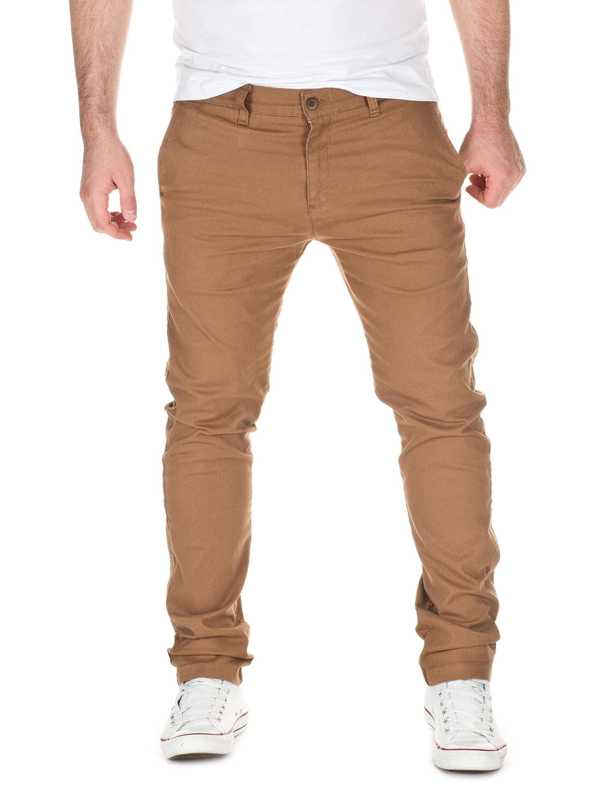 WOTEGA - Herren Chinohose 140 - Chino Hose Slim Fit - Herrenchino Mit Stretch, Beige (Camel 10000), W30/L34