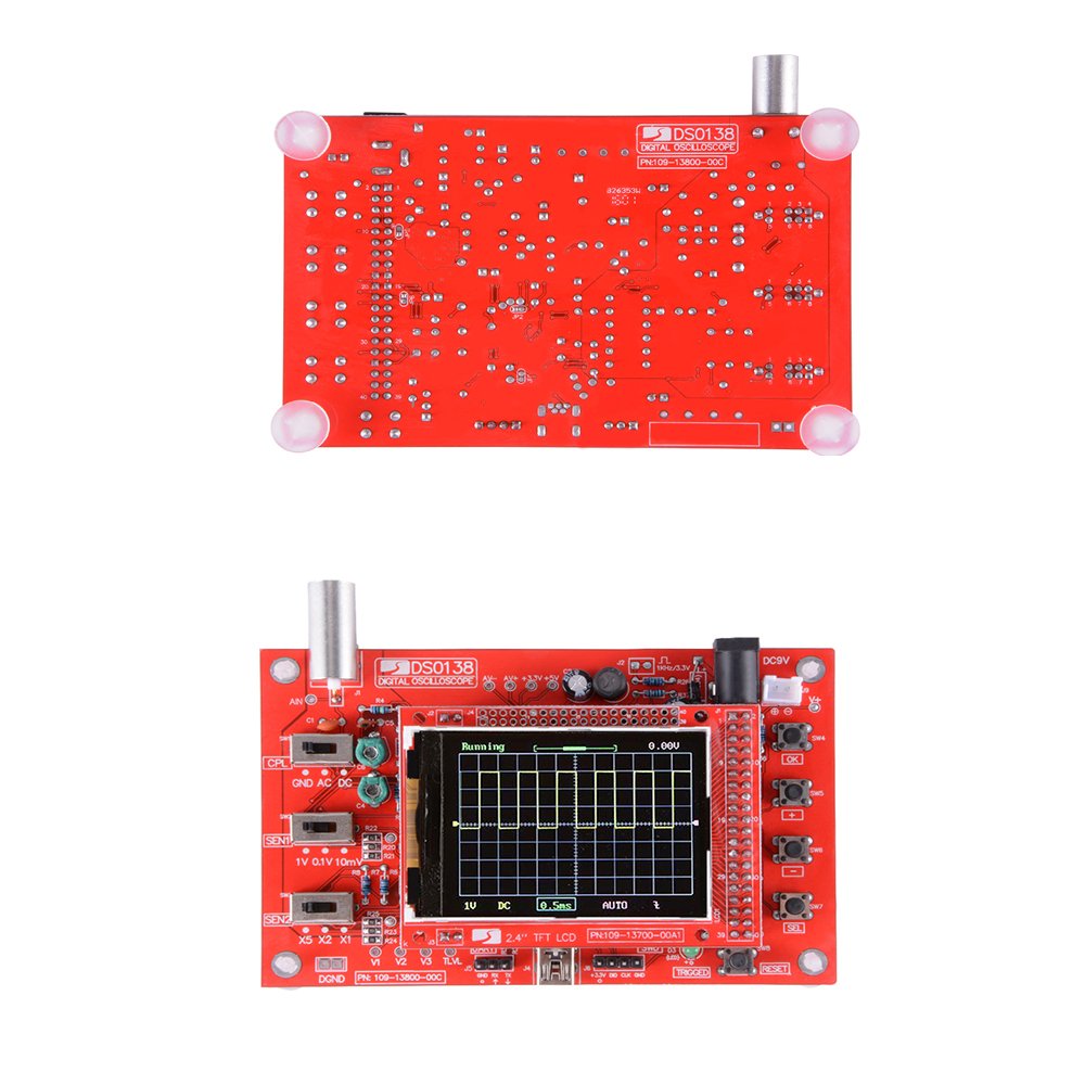 Komplett montiert DSO138 2.4 "TFT Screen Digital Oszilloskop Kit (1Msps, 12Bit) + Probe mit Waveform Parameter Display