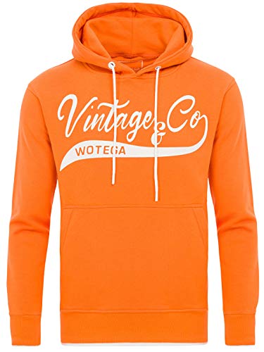 WOTEGA Herren Sweatshirt WT Star - Winter Hoodies für Männer - Sweater Orange - Kapuzen Pulli Herren, Orange (orange Peel 161359), XXL