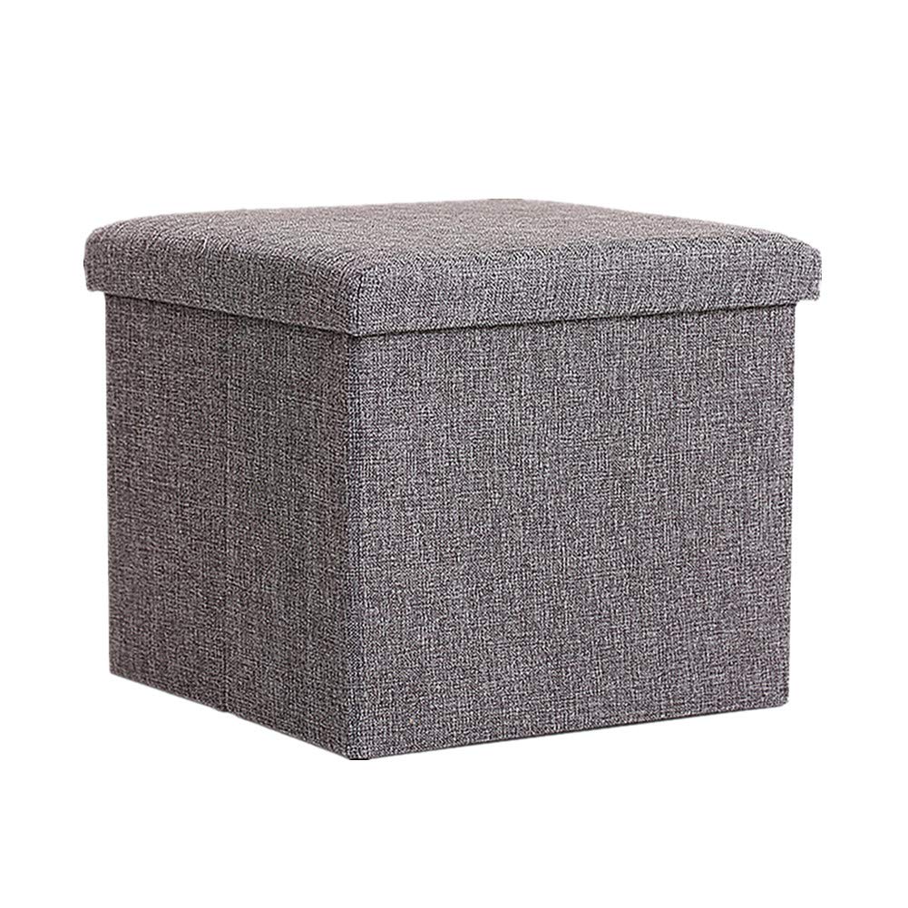 Rysmliuhan Shop sitzhocker fusshocker gepolstert Hocker und Puffs Kleiner osmanischer Stauraum Aufbewahrungshocker Fußhocker Puffs graue Ottomane Hocker Aufbewahrung Dark Gray,38 * 38 * 38