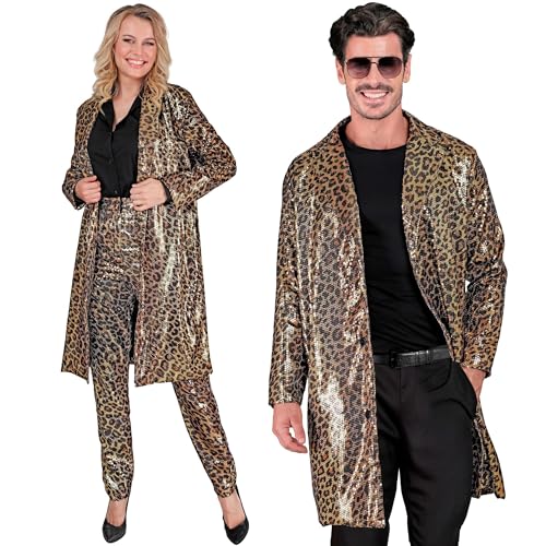 W WIDMANN MILANO Party Fashion - Party Fashion Pailletten Mantel, Party Outfit, Jacke, Disco Fever, Animal Print, Festival, Faschingskostüme