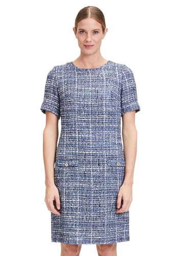 Cartoon Damen Casual-Kleid mit Struktur Dunkelblau/Blau,40