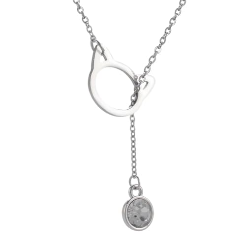 Belachick Retro Halskette Ketten Schmuck Herren Frauen Anhänger Necklace Hohle Kätzchen-Katzen-Kristall-Charm-Halsketten, Niedliche Tier-Halsketten Für Frauen, Party, Geburtstag