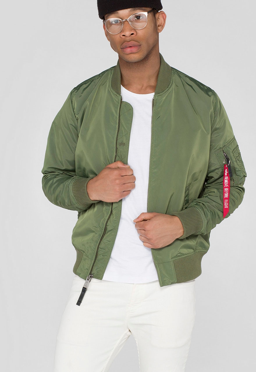 Alpha Industries Herren Jacke Ma-1 TT, Grün (Sage-Green 01), Small