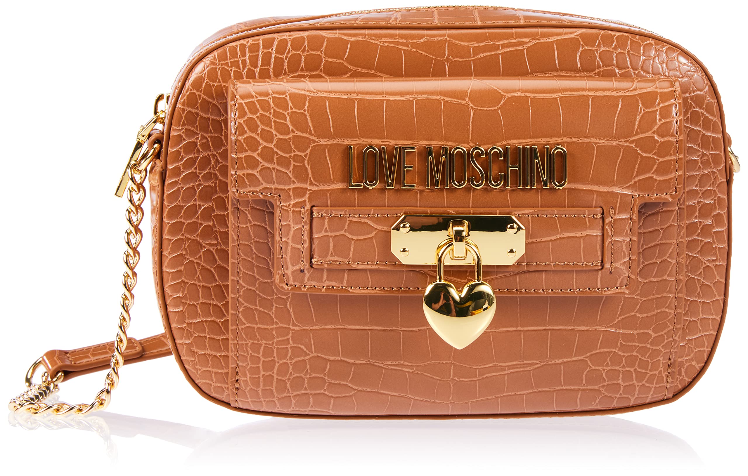 Love Moschino Damen Borsa Pu St.Croco Cammello Umhngetasche, Camel