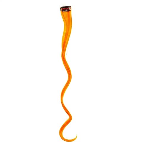 Clip-in-Haarverlängerungen Farbige Clip-in-Haarverlängerungen, 55,9 cm, Regenbogenfarben, lange, glatte Haarteile, Clip-in-Synthetik, Halloween, Cosplay, Mode, Party, Geschenk for Frauen und Mädchen C