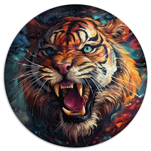 Puzzles für Fierce Cosmic Tiger 1000-teiliges Puzzle für Erwachsene 26,5 x 26,5 Zoll Puzzling for Gift ganze Familie und die