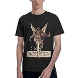 Klassisch T Shirt für Herren Damen Baumwolle Tee Shirt Jugend Rundhalsausschnitt Grafik Kurzarm Schwarz Tshirt XXL