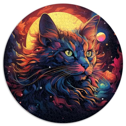 Puzzle Mystische Mondkatzen, 1000 Teile, 26,5 x 26,5 Zoll, Puzzles als Geschenke, herausfordernd zu vervollständigen, aber lustig und humorvoll