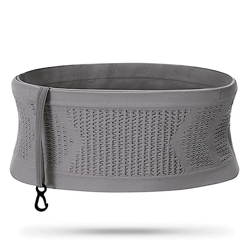 Stricken Atmungsaktive Verdeckte Taille Tasche Dünne Taille Pack Hängen Haken Leichte Paket Reiten Fitness, GRAU L