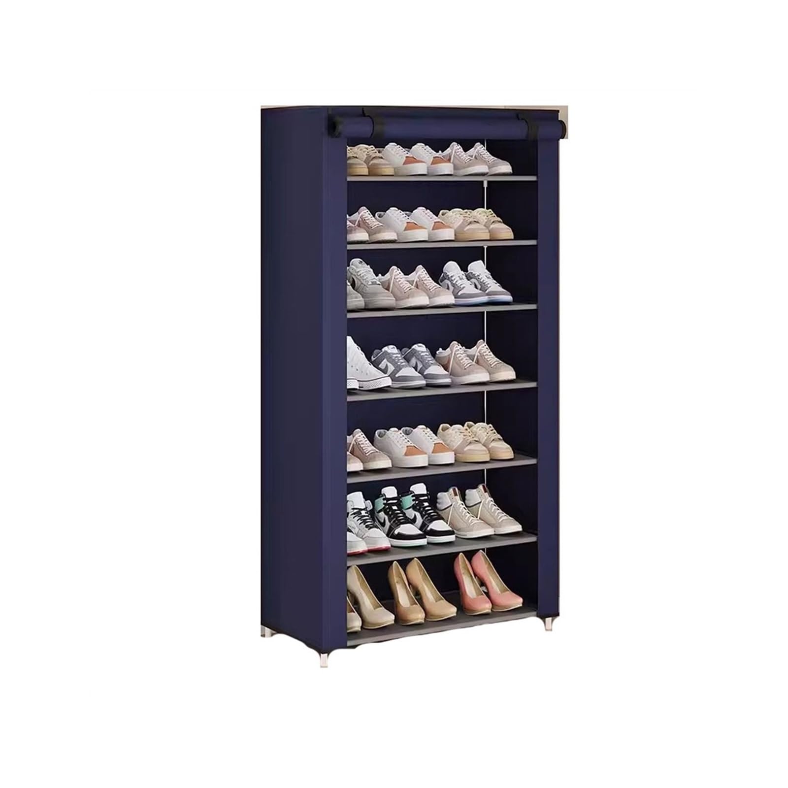 Zhaoj24-05 Platzsparender Schuhschrank Mehrschichtiges, staubdichtes Mietgehäuse for den Haushalt mit großer Kapazität und Schuhschrank, einfache Schuhregale Schuhaufbewahrung(Blue)