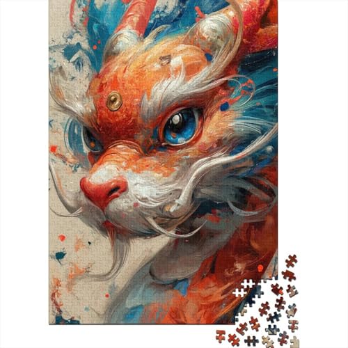 1000 Teile für Erwachsene, schwierige Puzzles, asiatische chinesische Drachen-Puzzles für Erwachsene und Jugendliche als Geburtstagsgeschenk, Geschenke für Erwachsene (Größe 75x50cm)