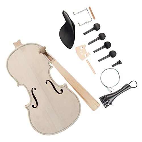 Violine Anfänger DIY 4/4 3/4 1/2 1/4 1/8 Violine Bausatz Massivholz Akustik Geige Fichtendecke Ahorn Nacken Griffbrett Bausatz (Color : 4-4)