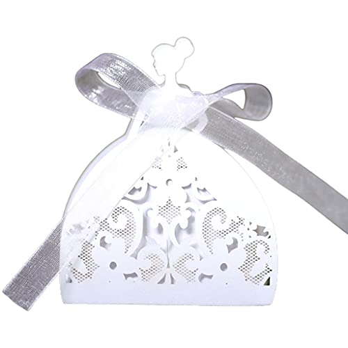 100 Stück hohle Süßigkeitenschachteln mit Blumenspitze für Hochzeit, Schokolade, Geschenk-Box für Brautparty, Jahrestag, Geburtstag