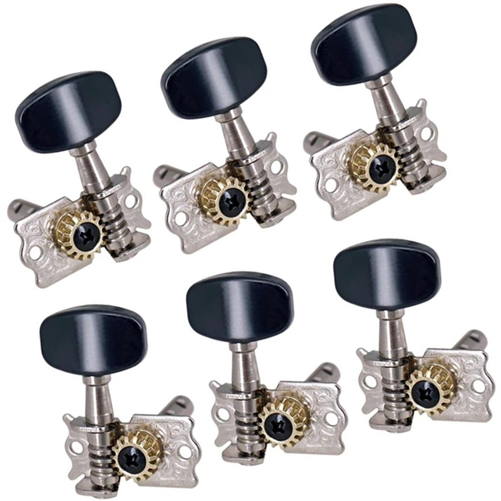 Strings Tuning Pegs Mechaniken Für Gitarre 6 Stück Akustik-Folk-Gitarrenteile 3R3L Gitarren-Stimmstecker, offener Kopf, Ersatz