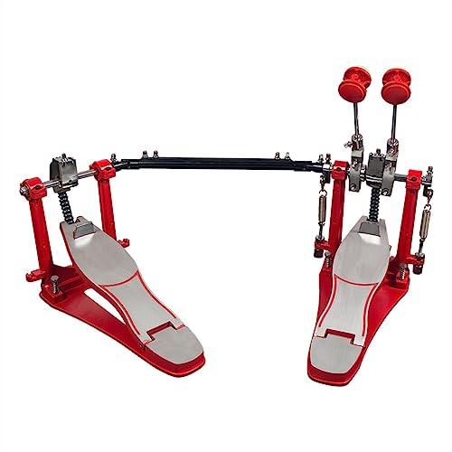 Rotes Doppel-Trommelpedal, Elektronisches Schlagzeug, Doppelkette, Jazz-Trommelpedale, Fußprofil, Hammer Bass drum-Pedal für Anfänger