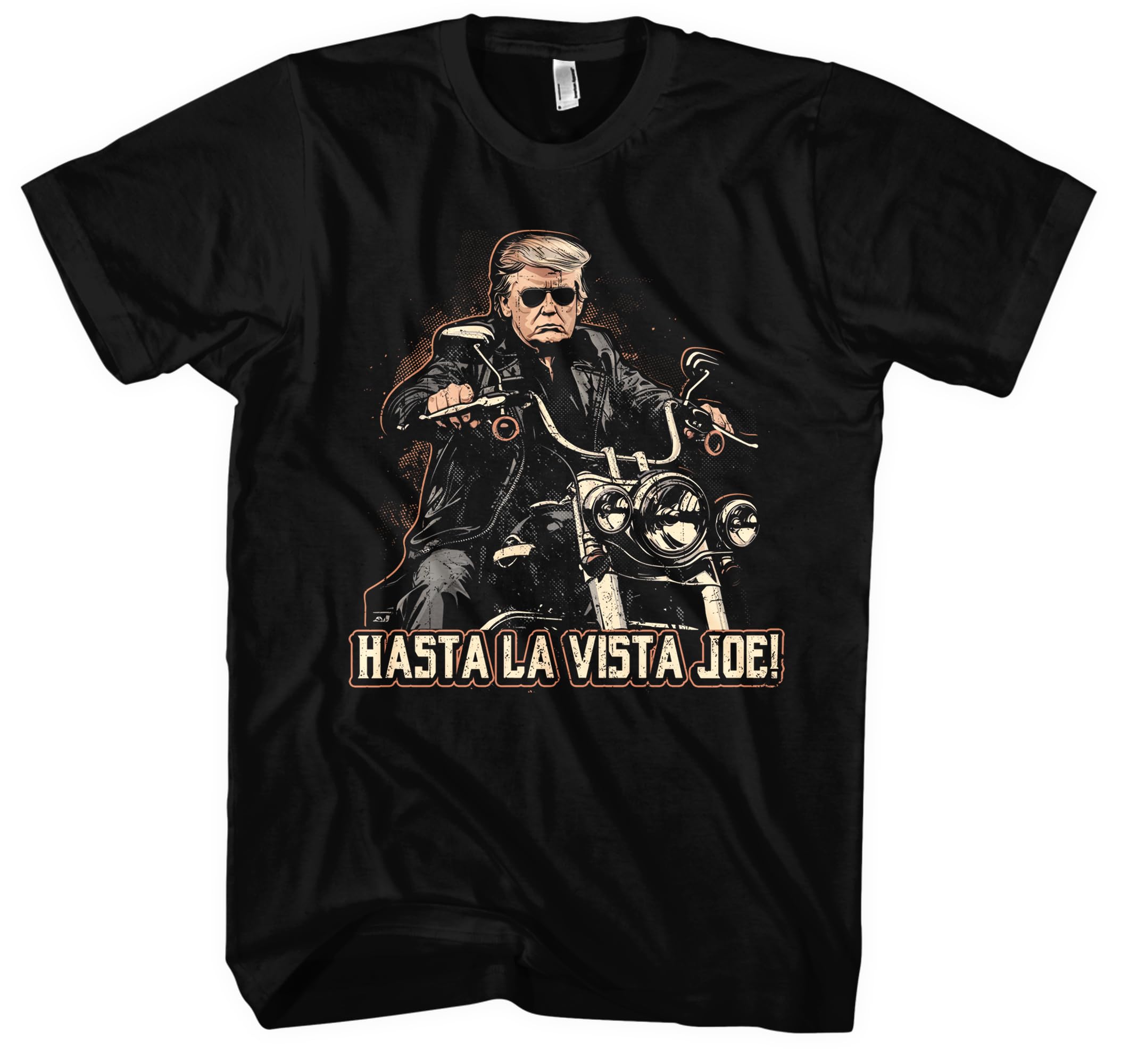 Hasta La Vista Joe Herren T-Shirt | Politisch T-Shirt Donald Trump T-Shirt USA President Republikaner | Schwarz (3XL)