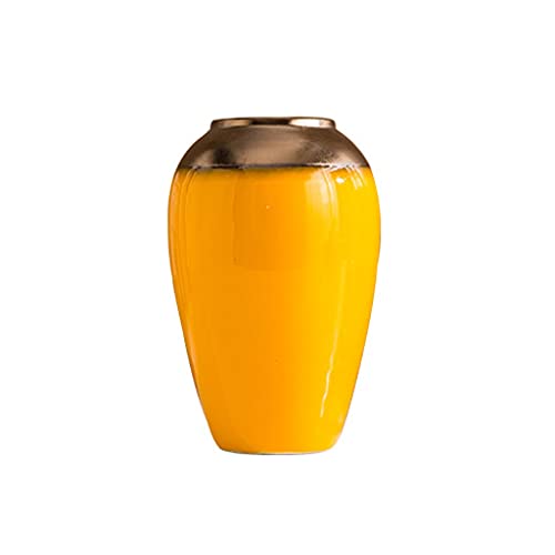 jbshop Vasen Handgemachtes Licht Luxus Orange Gelb Vase Europäischen Stil Blume Utensilien Dekoration Tischzentrum Dekoration Creative Floral Dekoration Vase Vasen für die Dekor. (Size : B)