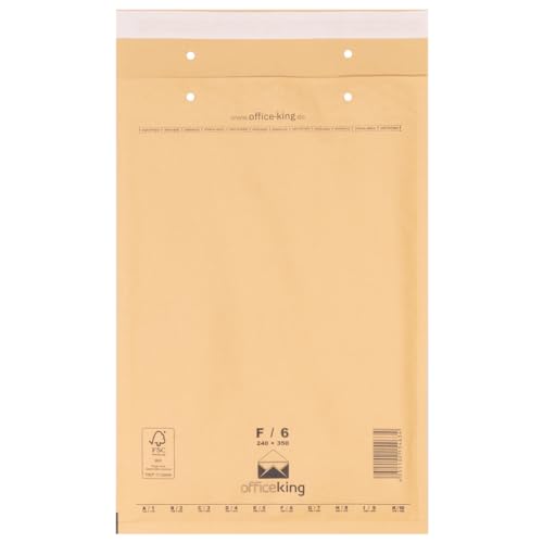 100 x Luftpolstertaschen braun Gr. F/6 (240x350 mm) DIN A4+ - Marken-Qualität von OfficeKing®