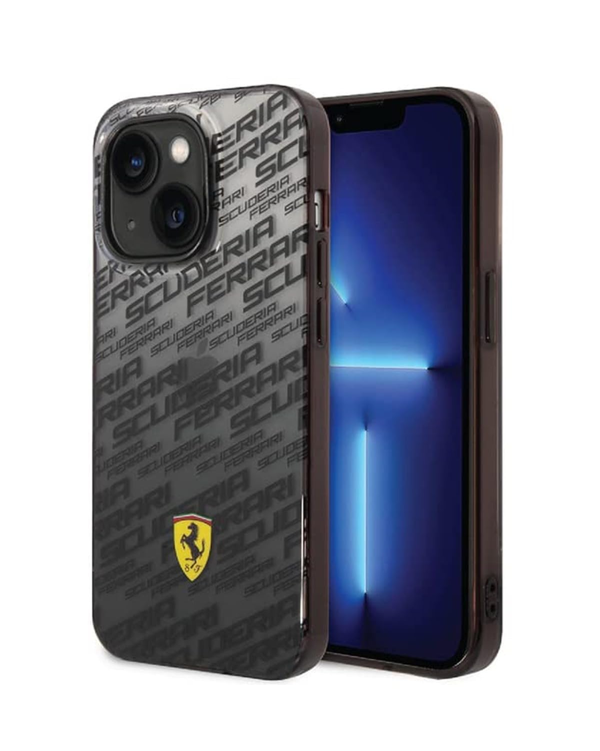 Ferrari Handyhülle für iPhone 14 Plus in Gradient Black Scuderia Dyed Bumper Collection, Anti-Scratch & Durable Hard Case mit Zugänglichen Anschlüssen, Stoßdämpfung & Signature Logo