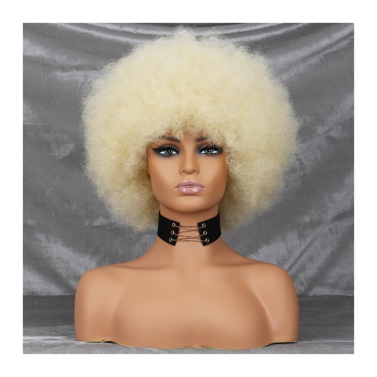 Perücken Afro-Perücken for schwarze Frauen, kurze lockige Afro-Perücke, federnd, riesige, flauschige Puff-Perücken, Premium-Synthetik for Cosplay und den Alltag Damenperücke (Color : 10)