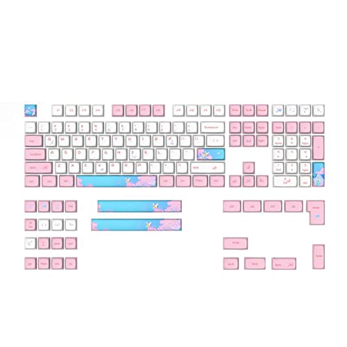 130 Tasten PBT-Tastenkappen, XDA-Profil, DYE SUB, personalisierte elektronische Spiel-Tastenkappe für Cherry MX-Switch, mechanische Tastatur, PBT-Tastenkappen, Tastenkappe, XDA-Profil, DYE-SUB,