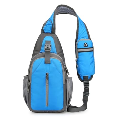 Nylon-Umhängetasche, leichte Brusttasche, Schulter-Rucksäcke, Reisetasche, lässiger Tagesrucksack für Outdoor-Wandern, königsblau