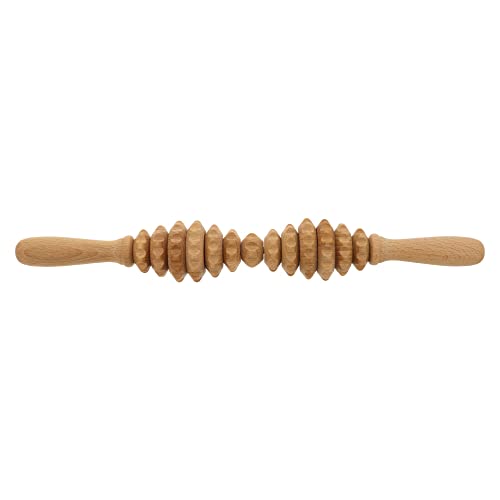 10x HOFMEISTER® Massage-Gerät aus Buchen-Holz, gegen Verspannungen & Schmerzen, Wellness & Entspannung für Rücken & Nacken, Naturprodukt aus Europa, Rücken-Massage-Roller, 40 cm