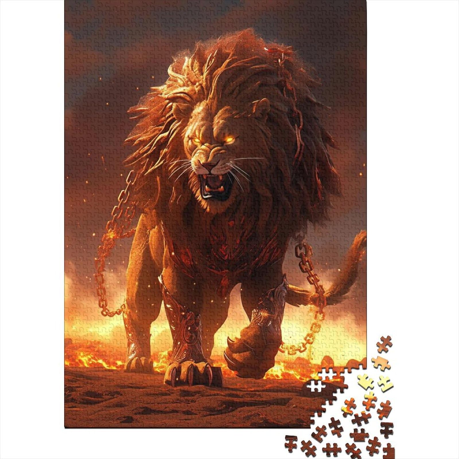 Unchained Lions Puzzles für Erwachsene und Teenager, 1000 Puzzles für Erwachsene, 1000 Teile, tolles Geschenk für die ganze Familie (Größe 75x50cm)