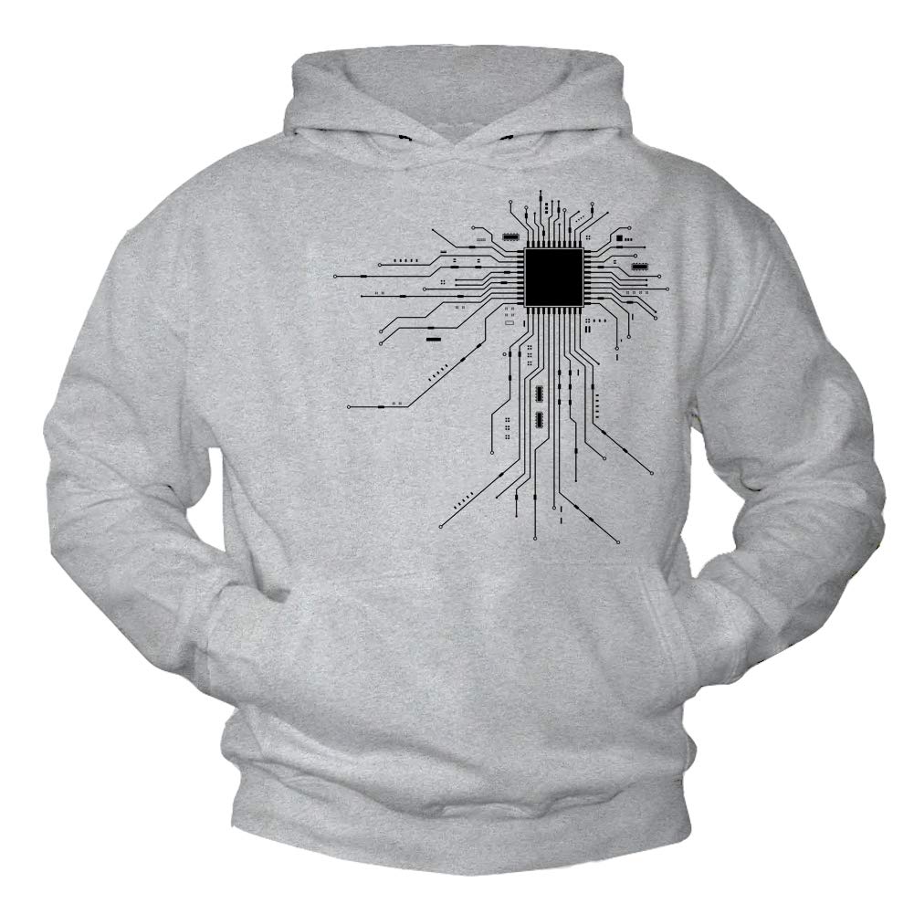 MAKAYA Cooler Geek Pullover mit Kapuze CPU Hoodie Kapuzenpullover Sweatshirt Nerd Geschenke Größe XXXXL