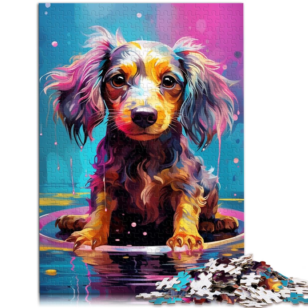 Puzzle für psychedelischen Schäferhund, 1000 Teile, Holzpuzzle, jedes Teil ist einzigartig – anspruchsvolles, unterhaltsames Familienspiel, 1000 Teile (50 x 75 cm)