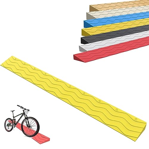 1–5,5 cm Hohe Tragbare Bordsteinrampe, rutschfeste Schwellenrampe Türschwellenrampe Für Türen, Badezimmer, Supermärkte, Garageneingänge, Schneidbar (Color : Yellow, Size : 100x8x2.5cm)