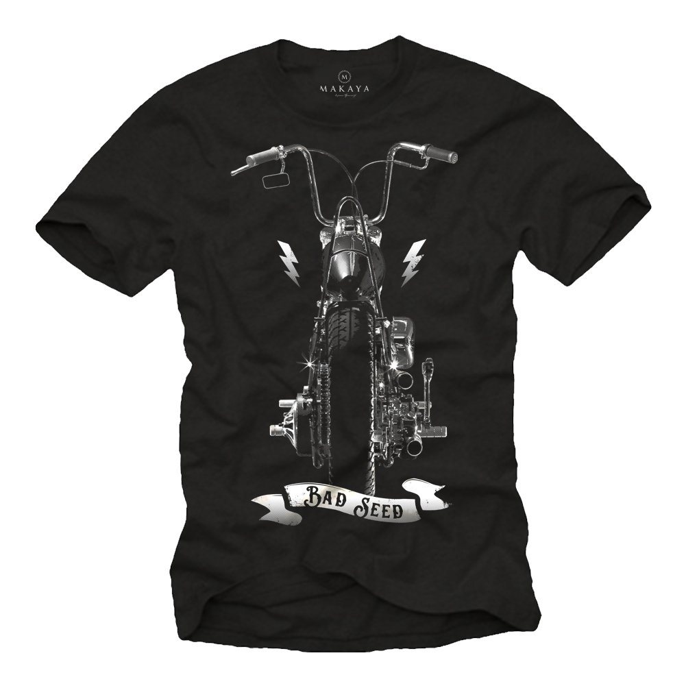 Anarchy Chopper T-Shirt für Männer Bad Seed Motorrad schwarz Größe M