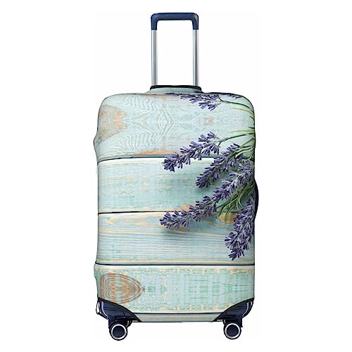 Miniks Reisegepäckhülle, Lavendel auf Holz, strapazierfähig, passend für 45,7 - 81,3 cm große Gepäckstücke, Größe XL, Schwarz, X-Large