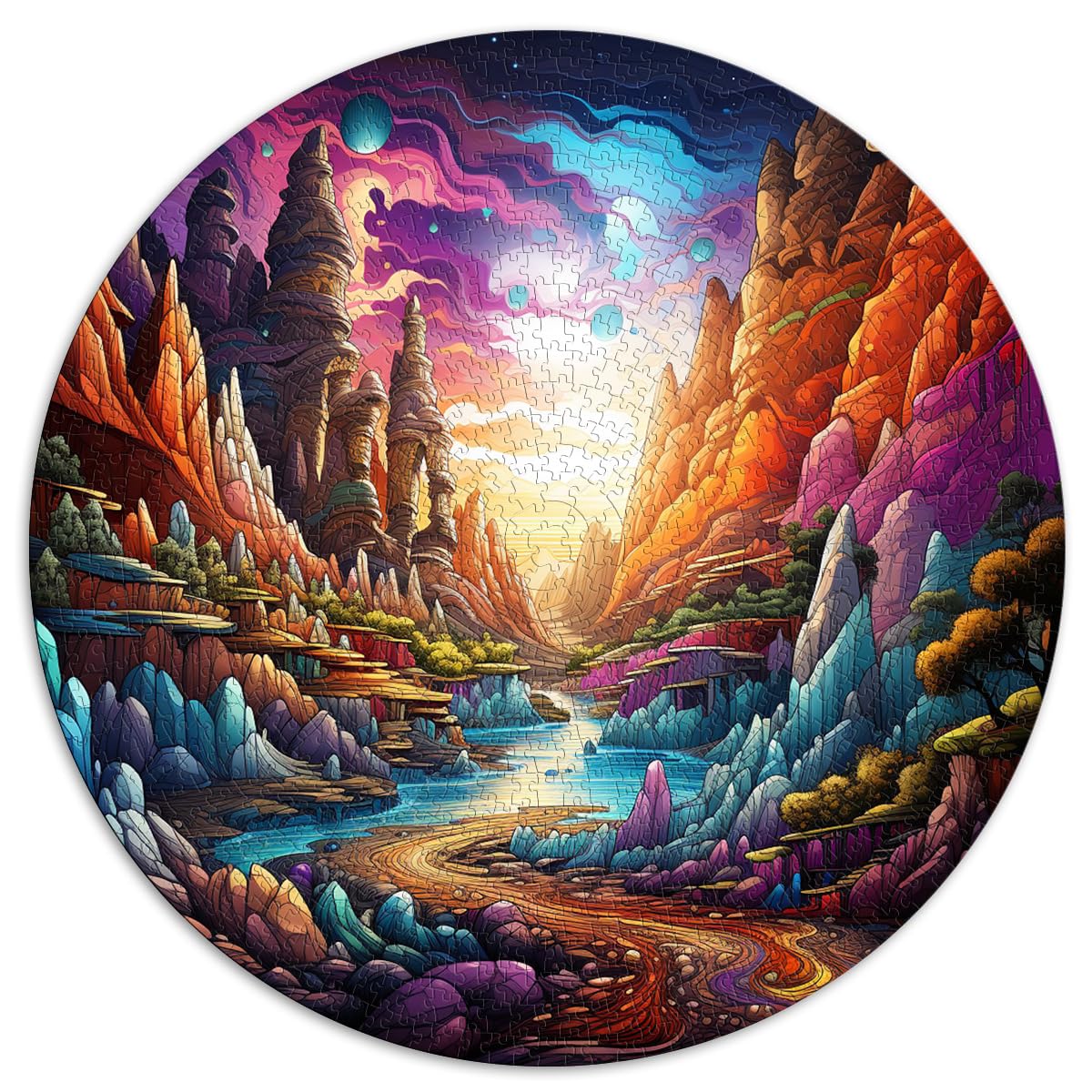 Puzzles Geschenk Fantasy Canyon Puzzles für Erwachsene 1000 Teile 26,5x26,5 Zoll Spiele Spielzeug Geschenk Wanddekoration Einzigartige Geburtstags