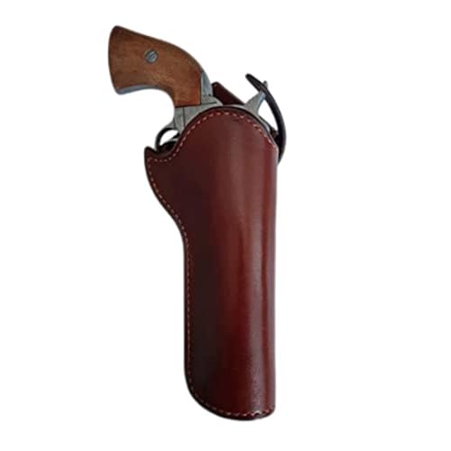 MDFCZXP Pirat Steinschloss Holster Mittelalter Retro Leder Pistole Holster Western Cowboy Kein Gürtel Einzelner Waffenhalter Revolver Gürtel Holster für Männer Frauen,Braun,10cm